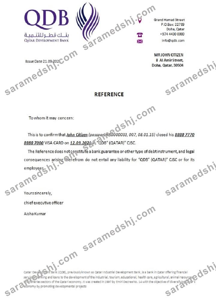 Qatar_Development bank_closure reference